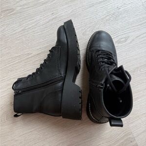 Black Faux Leather Boots